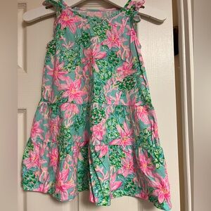 Lilly Pulitzer Pink and Green Floral A-Line Skirt